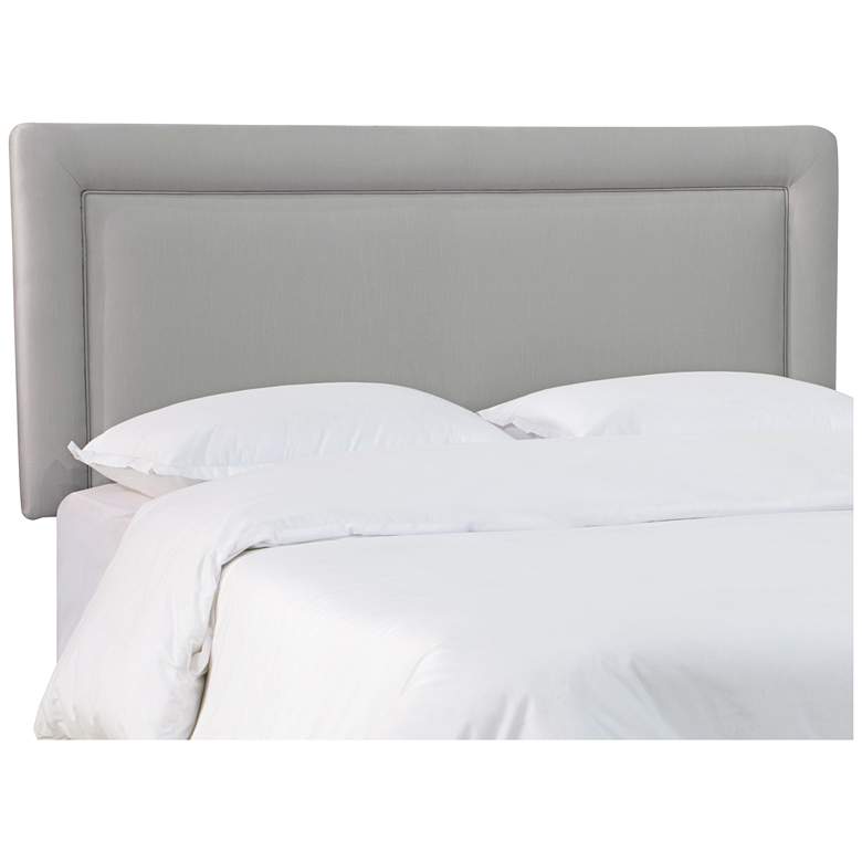 Image 1 Sommeil Silver Shantung Stitch-Border Queen Headboard