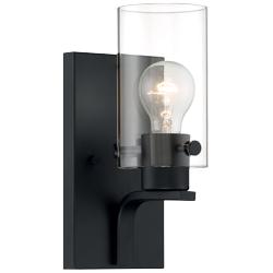 Sommerset; 1 Light; Vanity Fixture; Matte Black Finish with Clear Glass