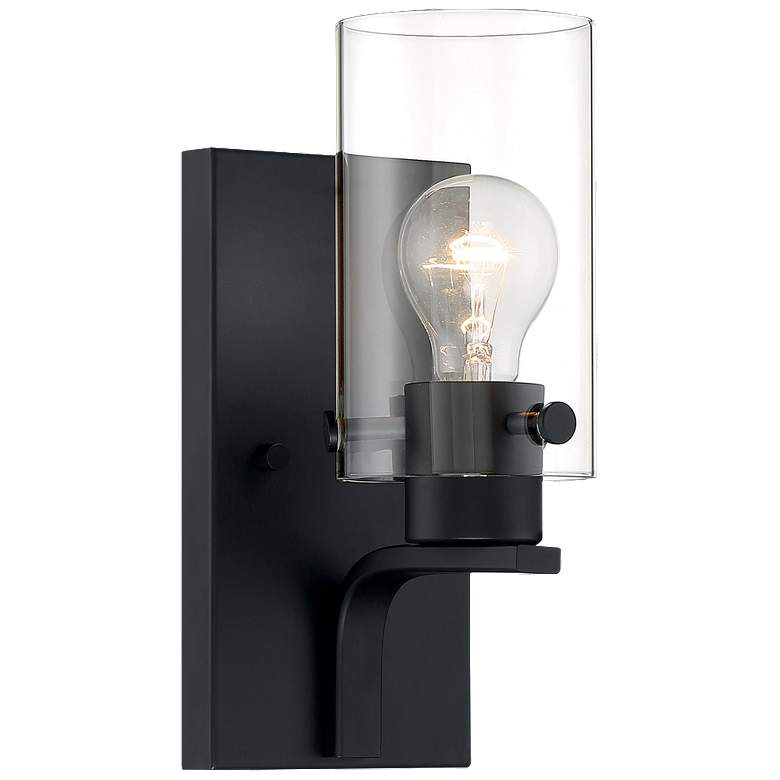 Image 1 Sommerset; 1 Light; Vanity Fixture; Matte Black Finish with Clear Glass