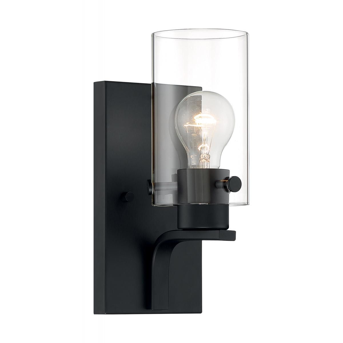 Image 2 Sommerset; 1 Light; Vanity Fixture; Matte Black Finish with Clear Glass more views