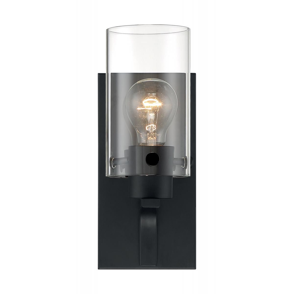 Image 3 Sommerset; 1 Light; Vanity Fixture; Matte Black Finish with Clear Glass more views