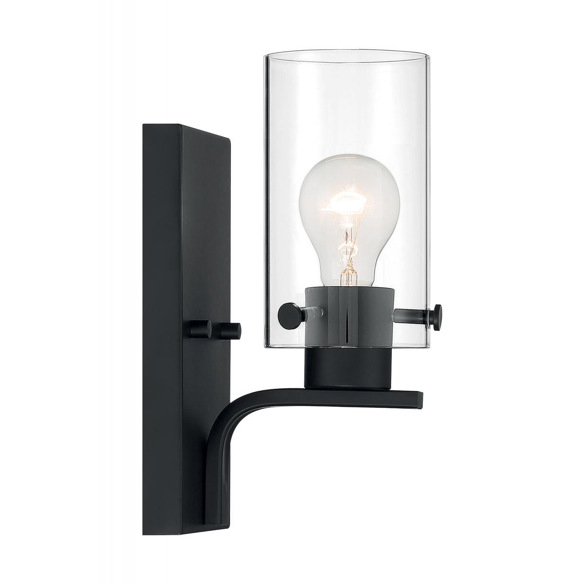 Image 4 Sommerset; 1 Light; Vanity Fixture; Matte Black Finish with Clear Glass more views