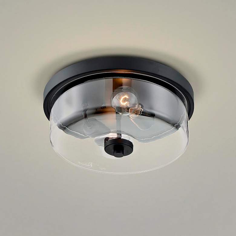 Image 2 Sommerset 13" Wide Matte Black 2-Light Ceiling Light
