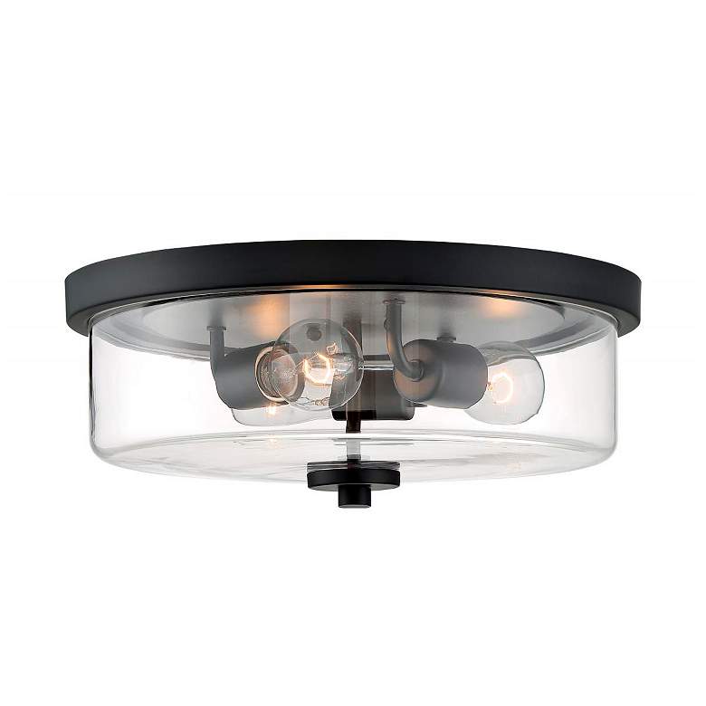 Image 6 Sommerset 15" Wide Matte Black 3-Light Ceiling Light more views