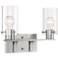 Sommerset; 2 Light; Vanity Fixture; Brushed Nickel Finish with Clear Glass