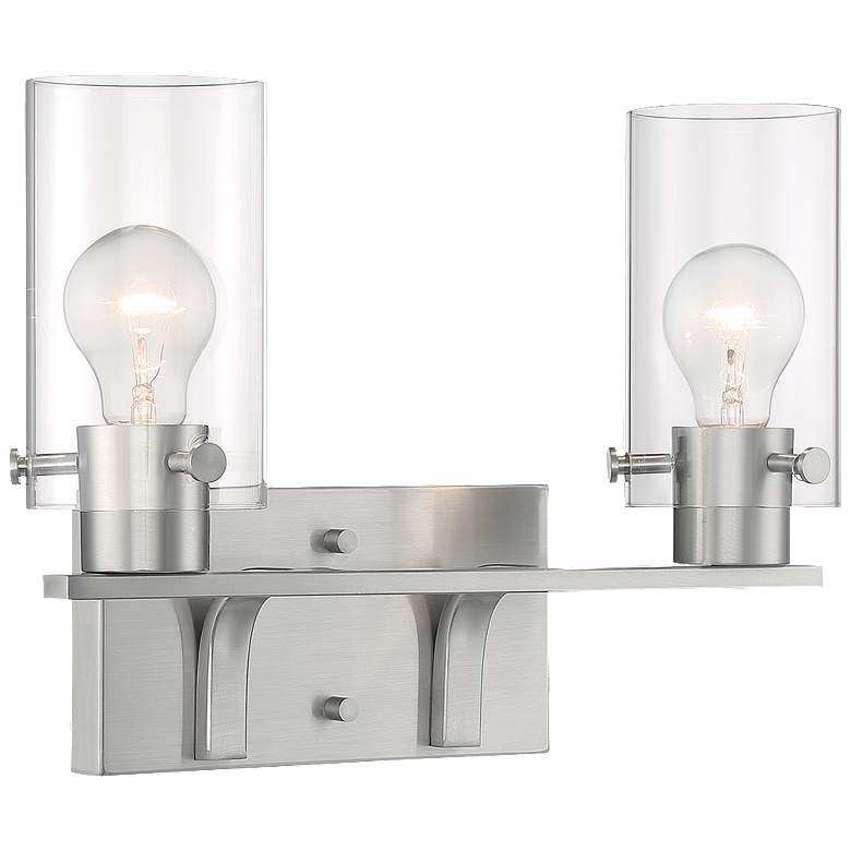 Image 1 Sommerset; 2 Light; Vanity Fixture; Brushed Nickel Finish with Clear Glass