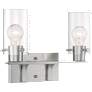 Sommerset; 2 Light; Vanity Fixture; Brushed Nickel Finish with Clear Glass