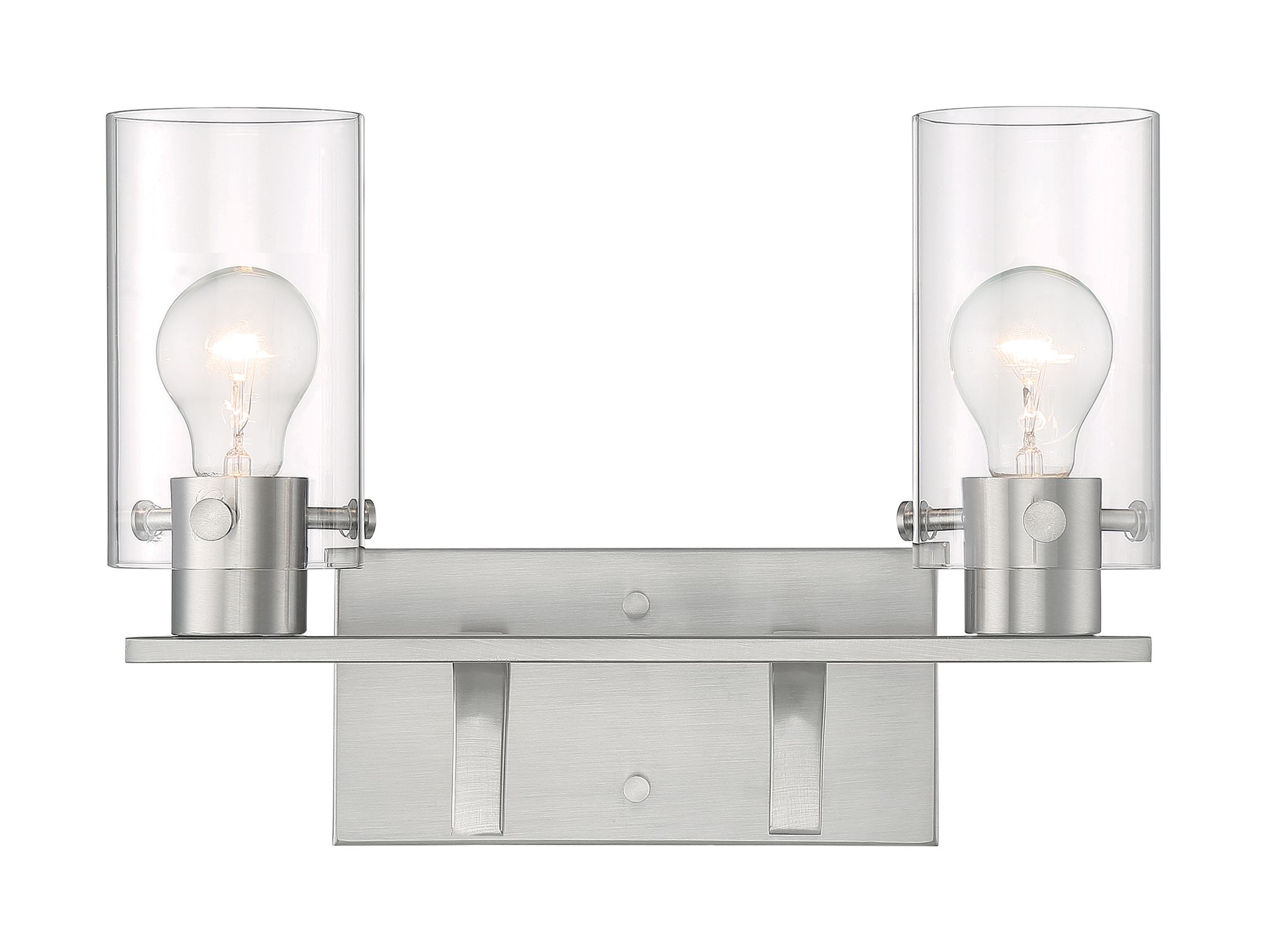 Image 3 Sommerset; 2 Light; Vanity Fixture; Brushed Nickel Finish with Clear Glass more views