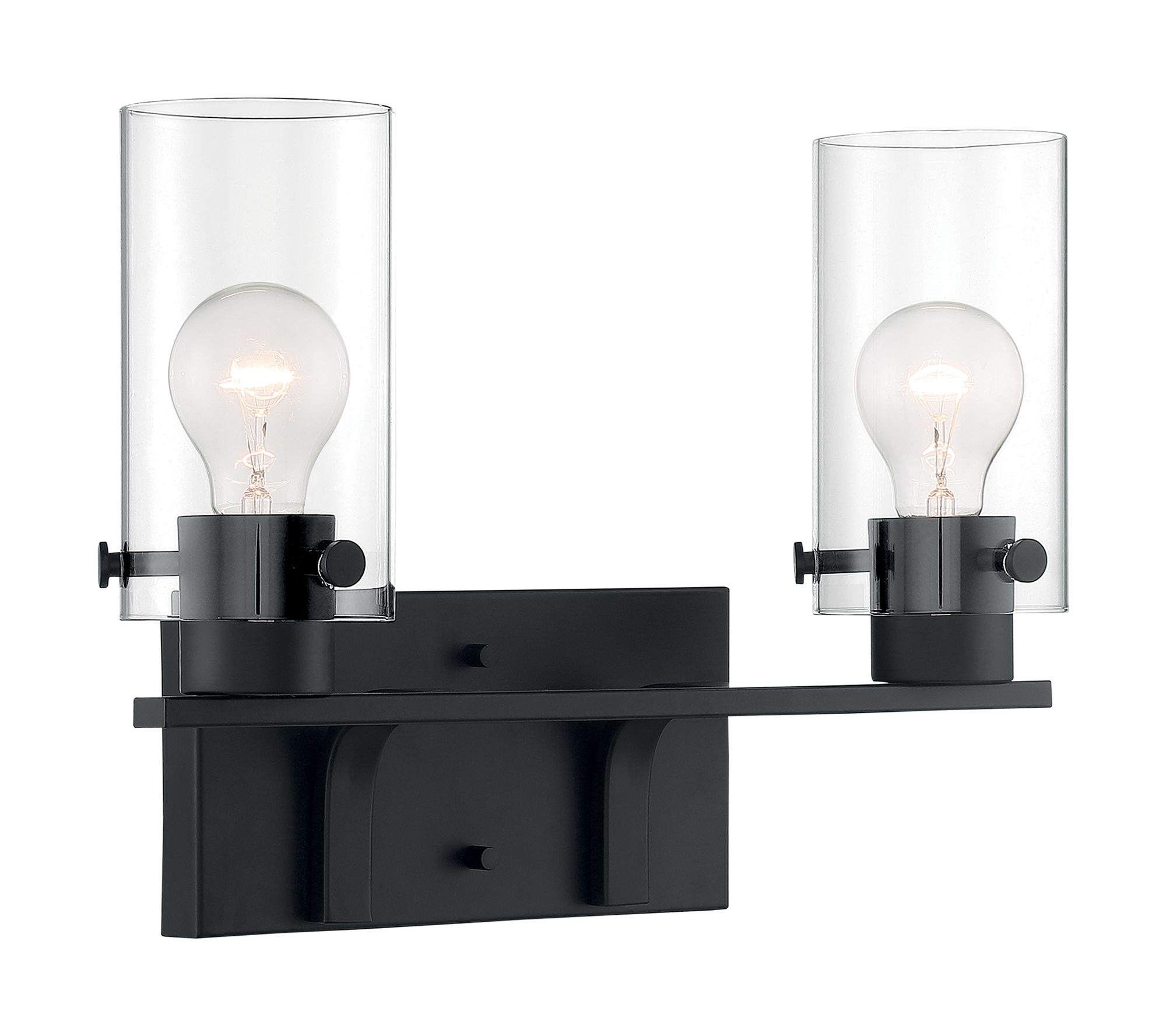 Image 2 Sommerset; 2 Light; Vanity Fixture; Matte Black Finish with Clear Glass more views
