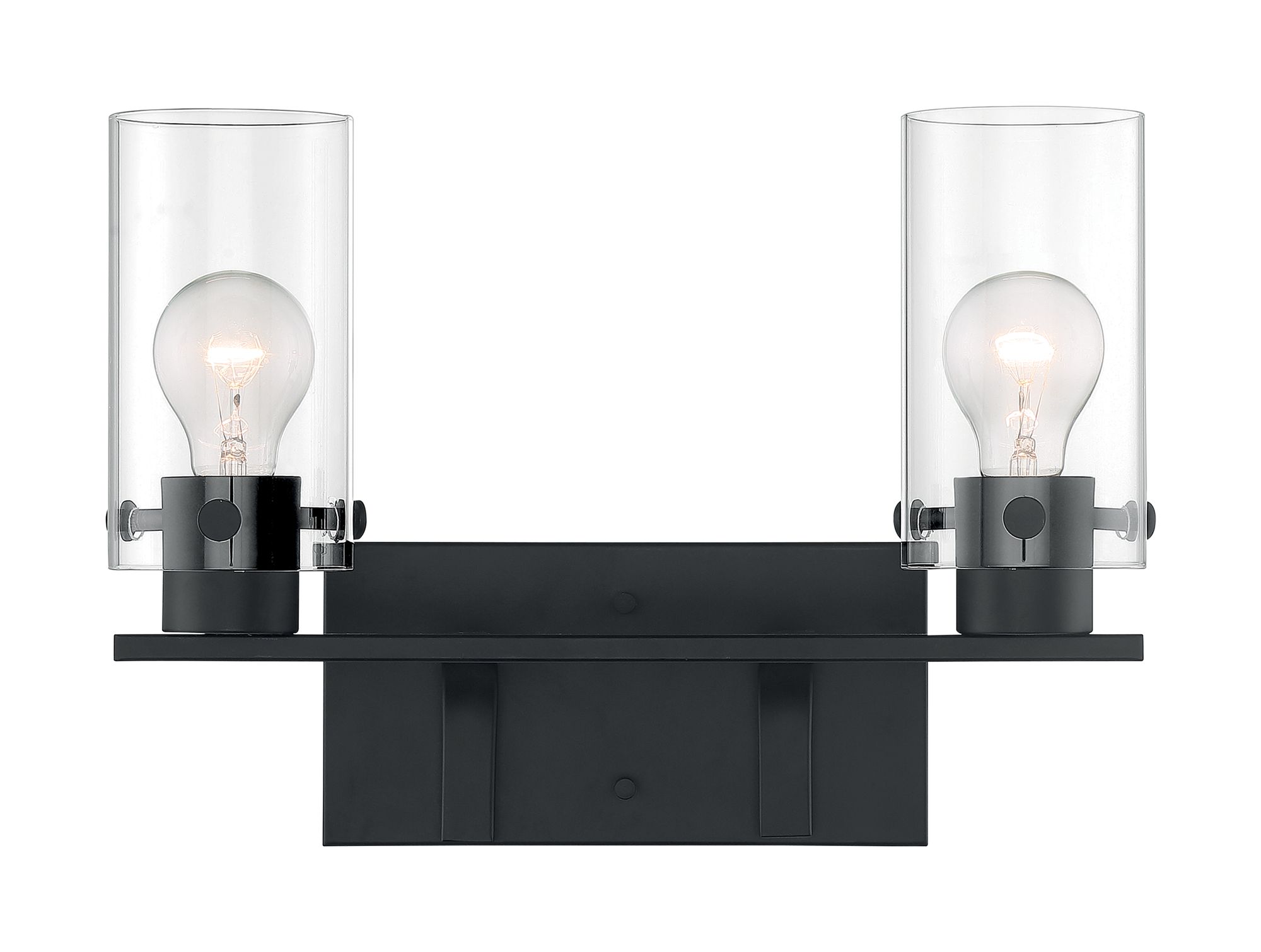 Image 3 Sommerset; 2 Light; Vanity Fixture; Matte Black Finish with Clear Glass more views