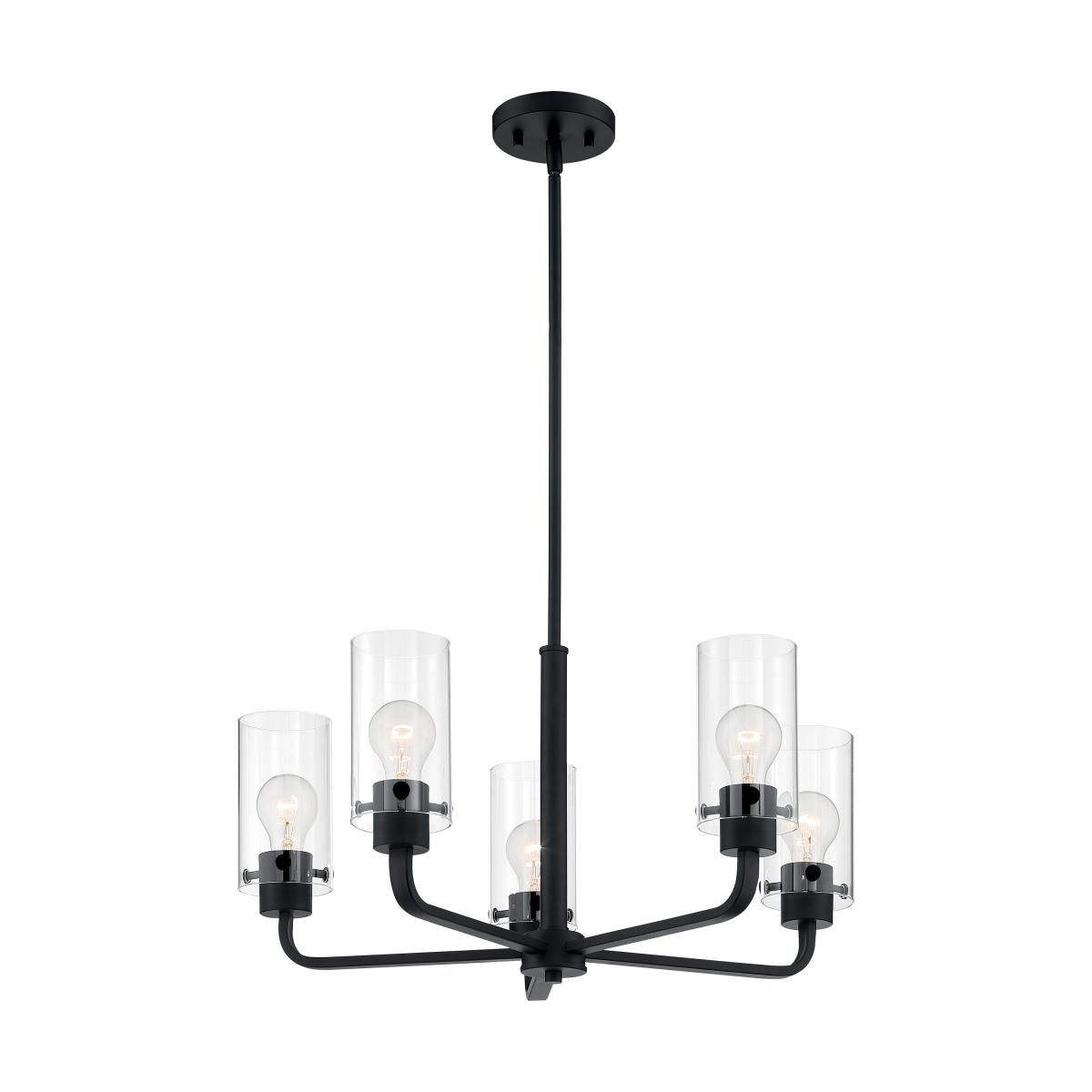 Image 3 Sommerset 24" Wide Matte Black 5-Light Chandelier more views
