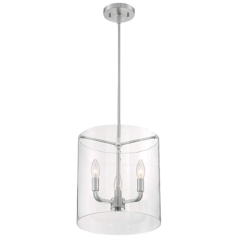 Image 1 Sommerset; 3 Light; Pendant Fixture; Brushed Nickel Finish with Clear Glass