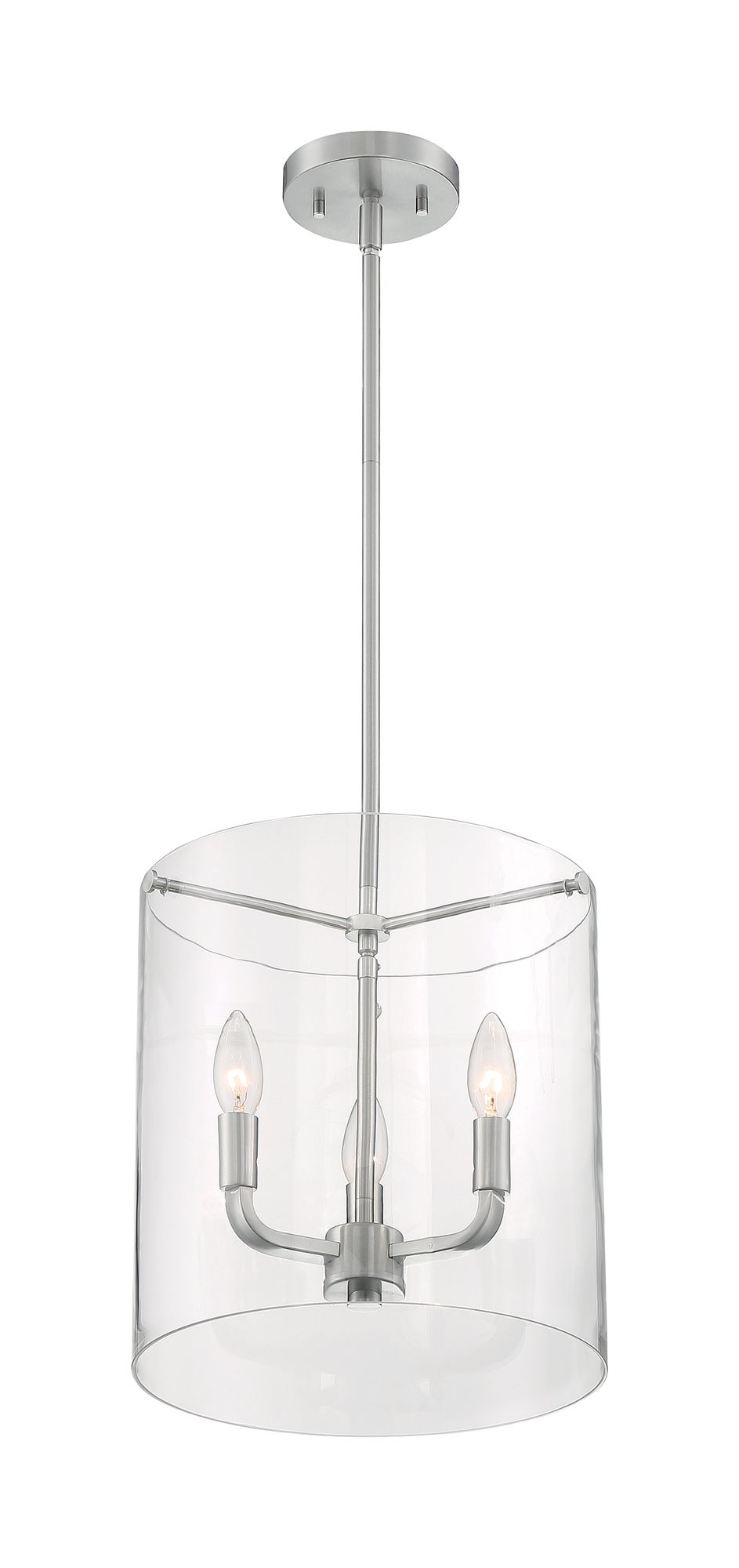 Image 3 Sommerset; 3 Light; Pendant Fixture; Brushed Nickel Finish with Clear Glass more views