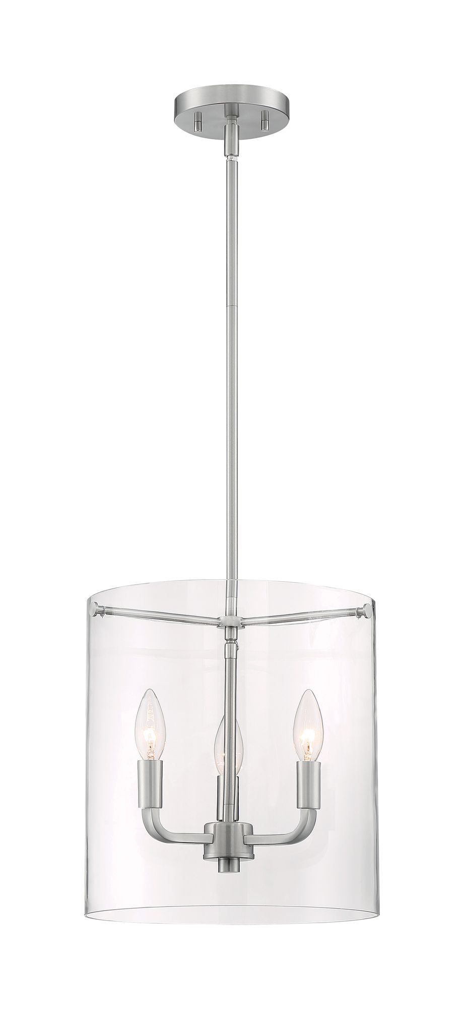 Image 4 Sommerset; 3 Light; Pendant Fixture; Brushed Nickel Finish with Clear Glass more views