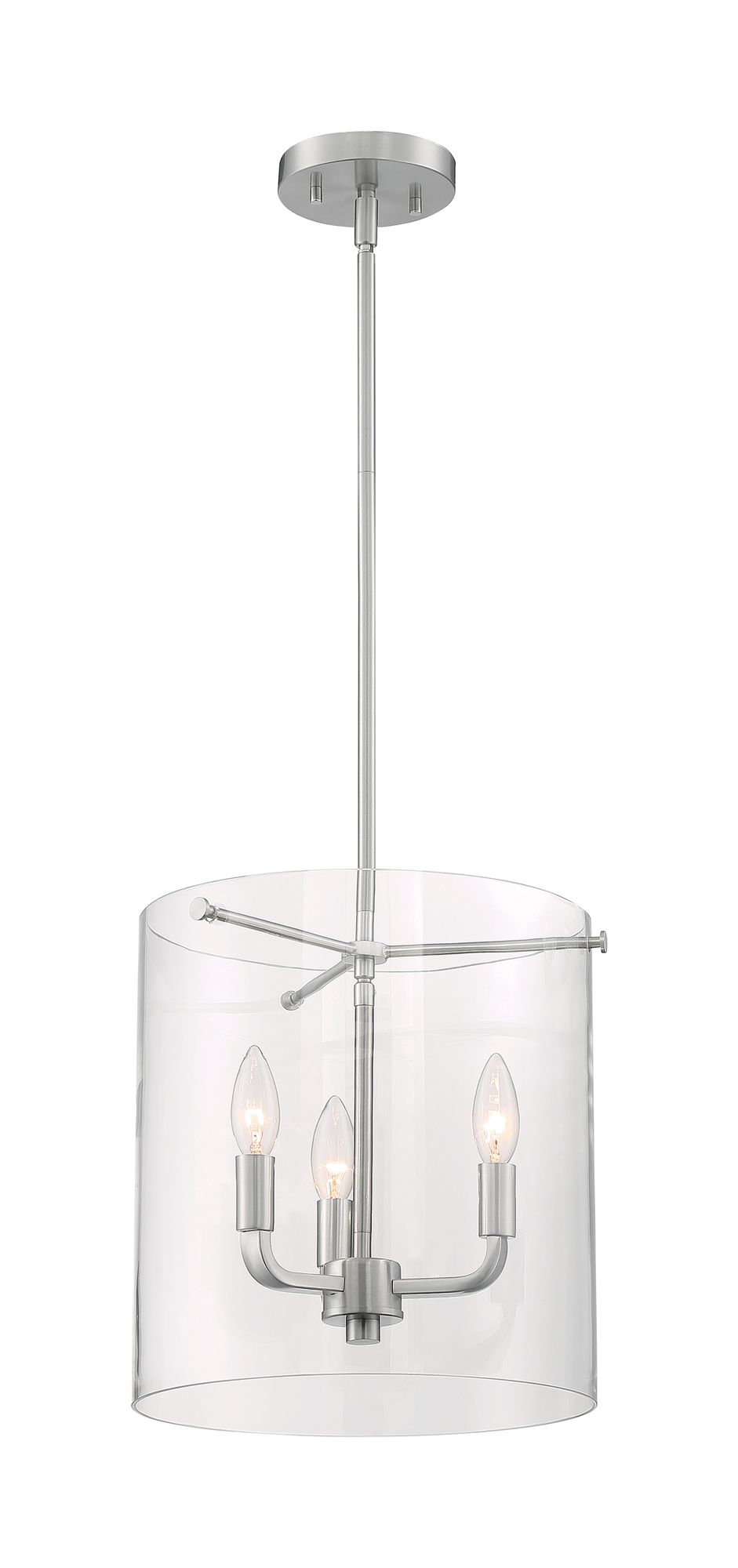 Image 5 Sommerset; 3 Light; Pendant Fixture; Brushed Nickel Finish with Clear Glass more views