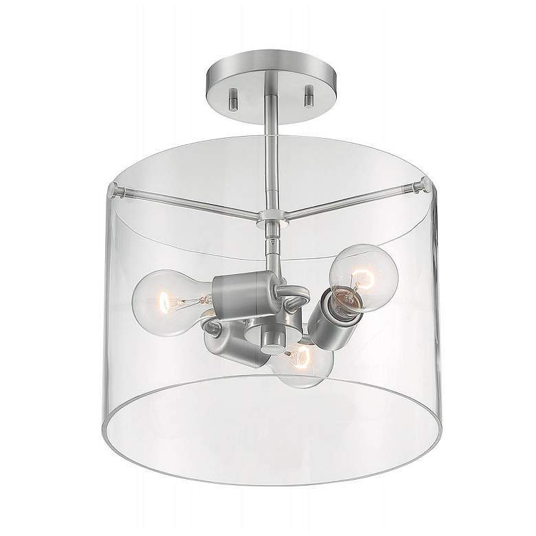 Image 1 Sommerset; 3 Light; Semi-Flush Fixture; Brushed Nickel Finish