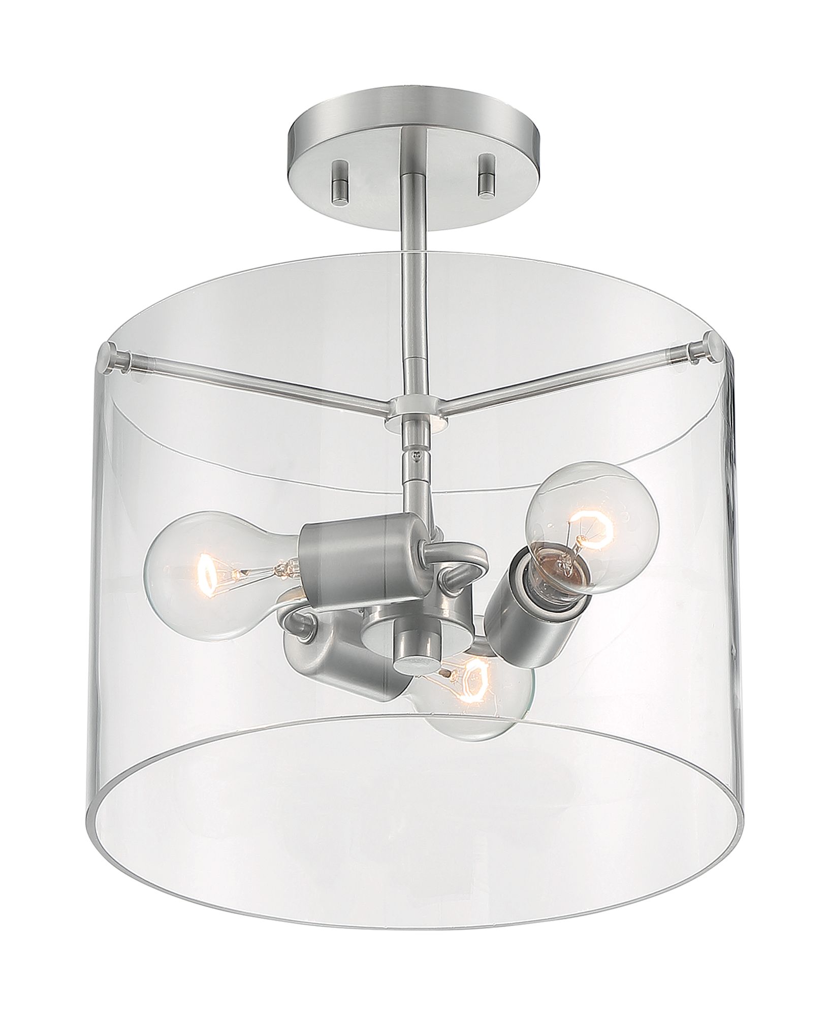 Image 2 Sommerset; 3 Light; Semi-Flush Fixture; Brushed Nickel Finish more views