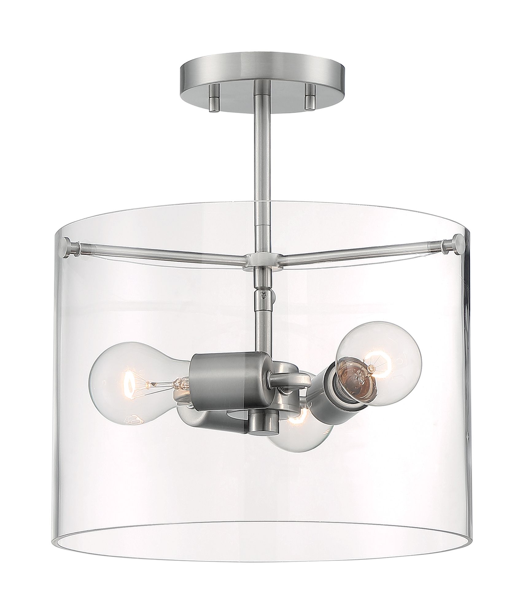Image 3 Sommerset; 3 Light; Semi-Flush Fixture; Brushed Nickel Finish more views