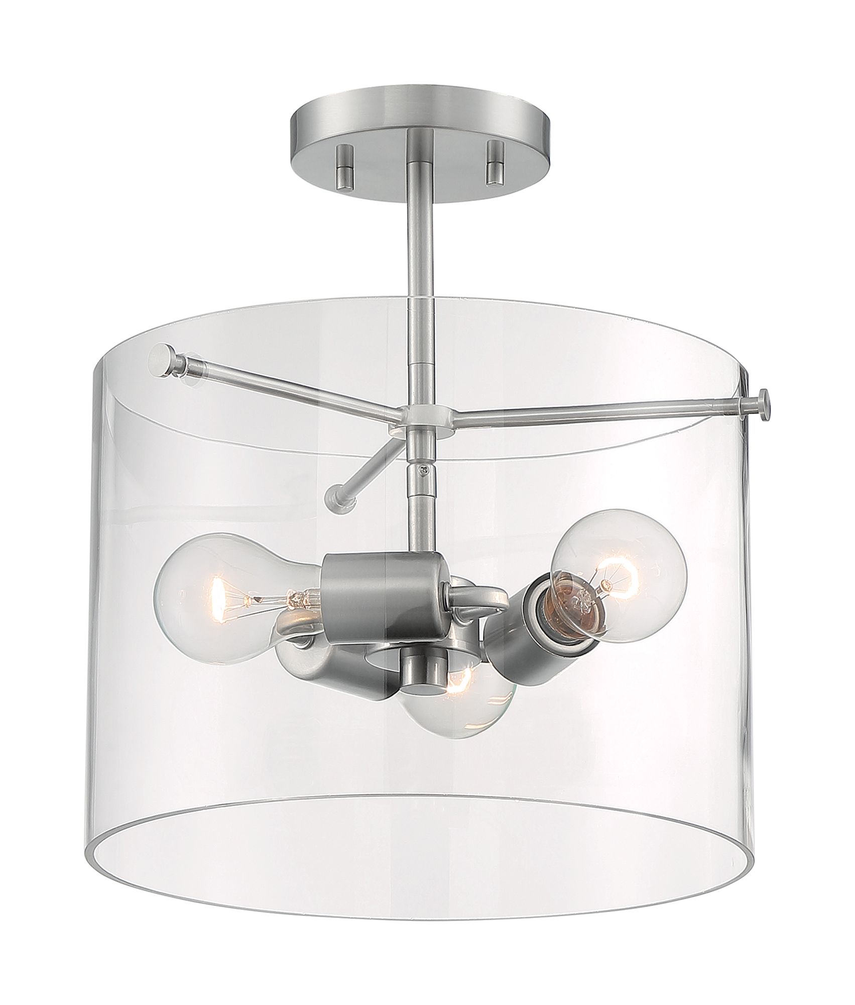 Image 4 Sommerset; 3 Light; Semi-Flush Fixture; Brushed Nickel Finish more views