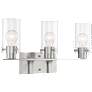 Sommerset; 3 Light; Vanity Fixture; Brushed Nickel Finish with Clear Glass