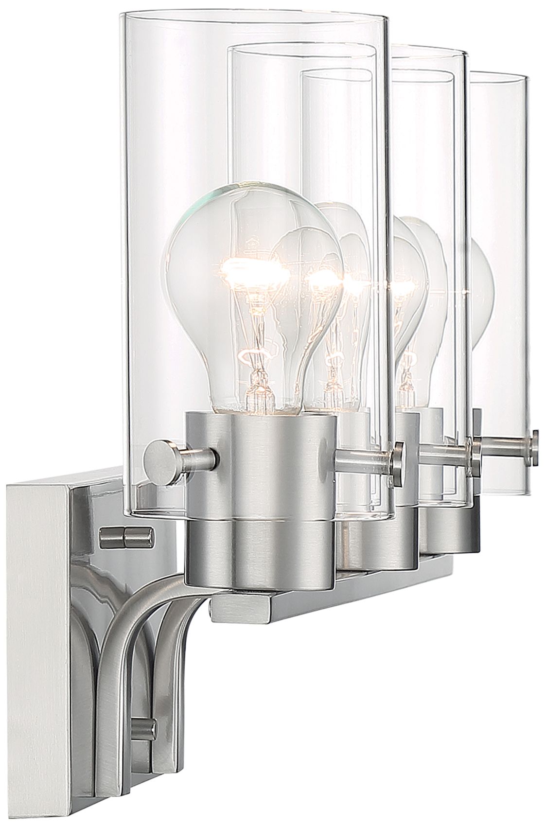 Image 3 Sommerset; 3 Light; Vanity Fixture; Brushed Nickel Finish with Clear Glass more views