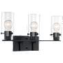 Sommerset; 3 Light; Vanity Fixture; Matte Black Finish with Clear Glass