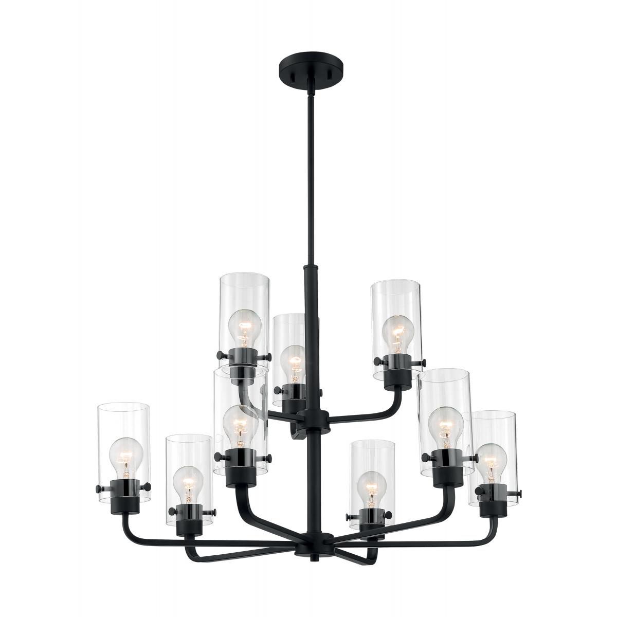 Image 2 Sommerset 30" Wide Matte Black 9-Light Chandelier more views