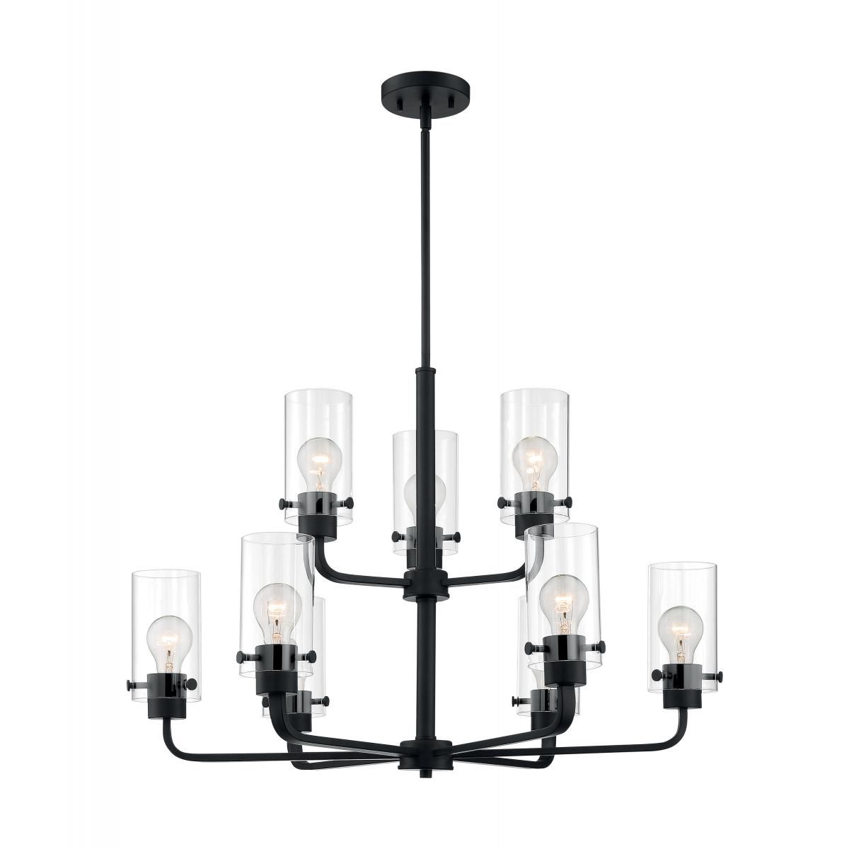 Image 3 Sommerset 30" Wide Matte Black 9-Light Chandelier more views