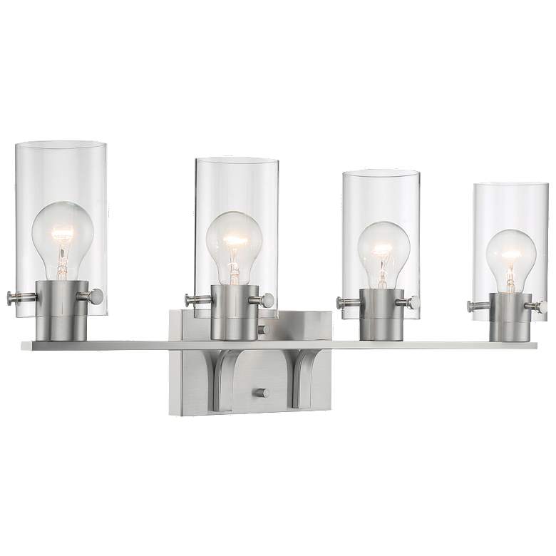 Image 1 Sommerset; 4 Light; Vanity Fixture; Brushed Nickel Finish with Clear Glass