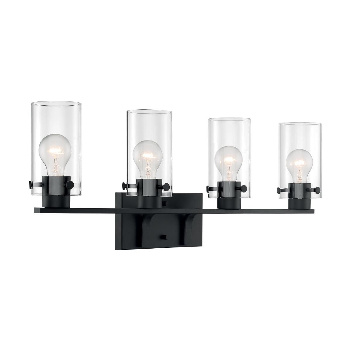 Image 2 Sommerset; 4 Light; Vanity Fixture; Matte Black Finish with Clear Glass more views