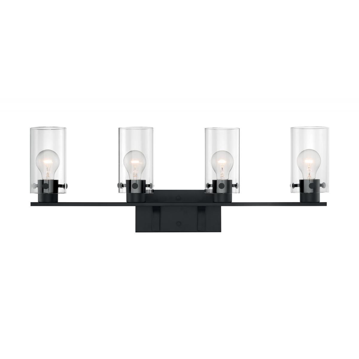 Image 3 Sommerset; 4 Light; Vanity Fixture; Matte Black Finish with Clear Glass more views