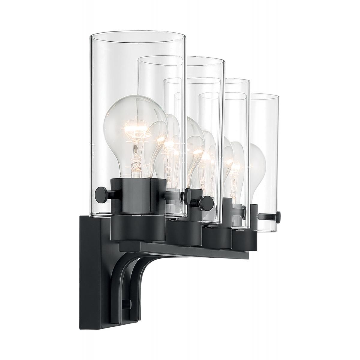 Image 4 Sommerset; 4 Light; Vanity Fixture; Matte Black Finish with Clear Glass more views