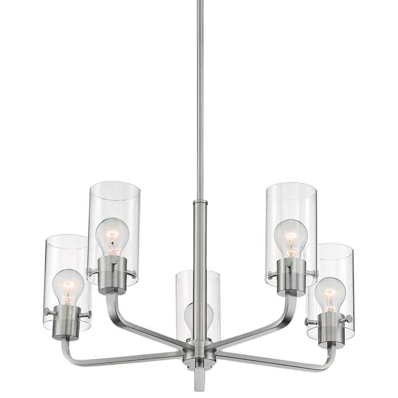 Image 1 Sommerset; 5 Light; Chandelier Fixture; Brushed Nickel Finish w Clear Glass