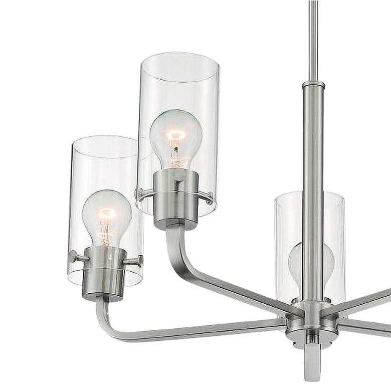 Image 2 Sommerset; 5 Light; Chandelier Fixture; Brushed Nickel Finish w Clear Glass more views