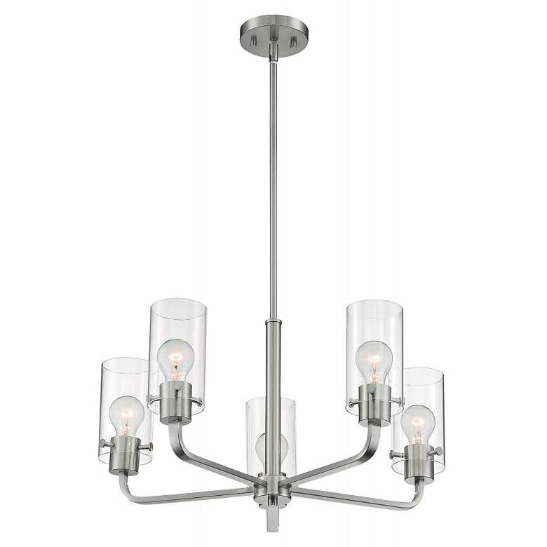 Image 3 Sommerset; 5 Light; Chandelier Fixture; Brushed Nickel Finish w Clear Glass more views