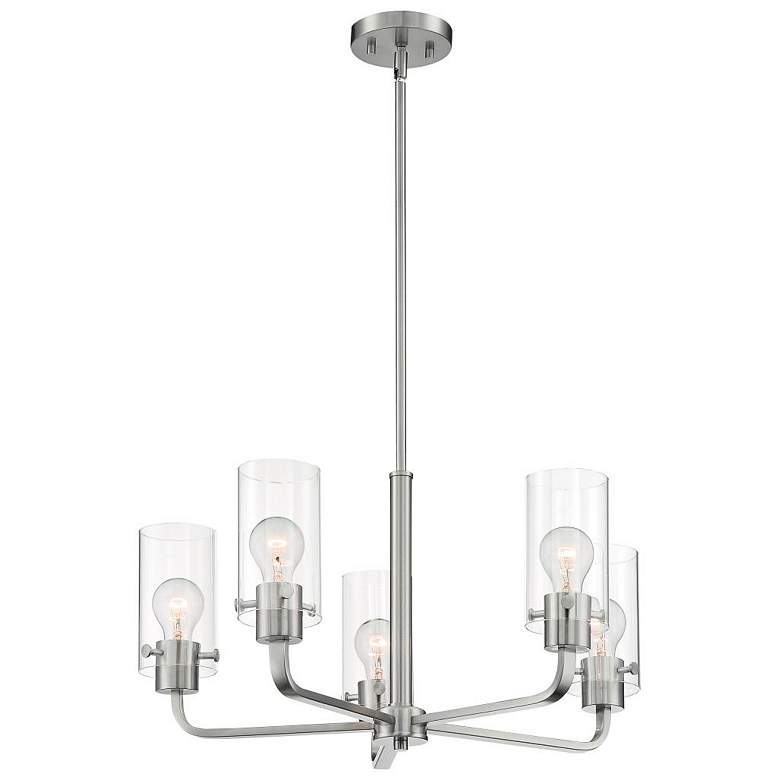 Image 5 Sommerset; 5 Light; Chandelier Fixture; Brushed Nickel Finish w Clear Glass more views