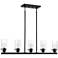 Sommerset; 5 Light; Island Pendant; Matte Black Finish w/ Clear Glass