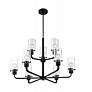 Sommerset; 9 Light; Chandelier Fixture; Matte Black Finish with Clear Glass