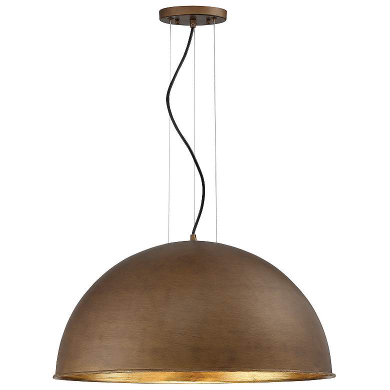 Image 1 Sommerton 3-Light Pendant in Rubbed Bronze with Gold Leaf