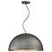 Sommerton 3-Light Pendant in Rubbed Zinc with Silver Leaf