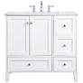 1_Sommerville 36"W White 3-Drawer Single Sink Bathroom Vanity