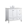 3_Sommerville 36"W White 3-Drawer Single Sink Bathroom Vanity more views