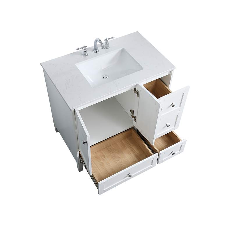Image 4 Sommerville 36"W White 3-Drawer Single Sink Bathroom Vanity more views