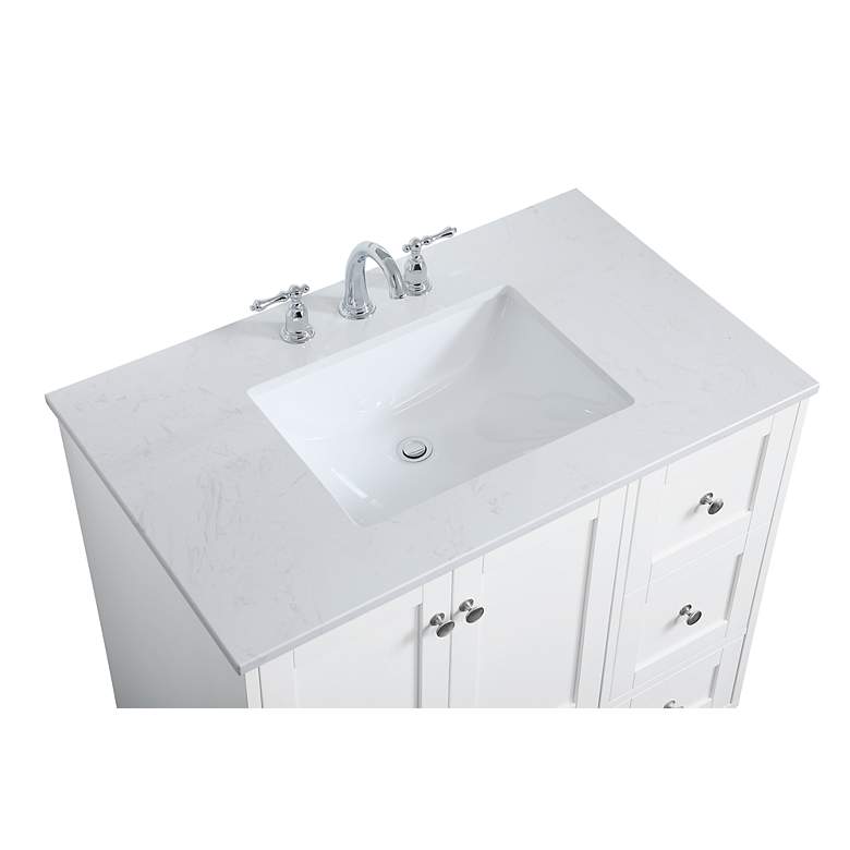 Image 5 Sommerville 36"W White 3-Drawer Single Sink Bathroom Vanity more views