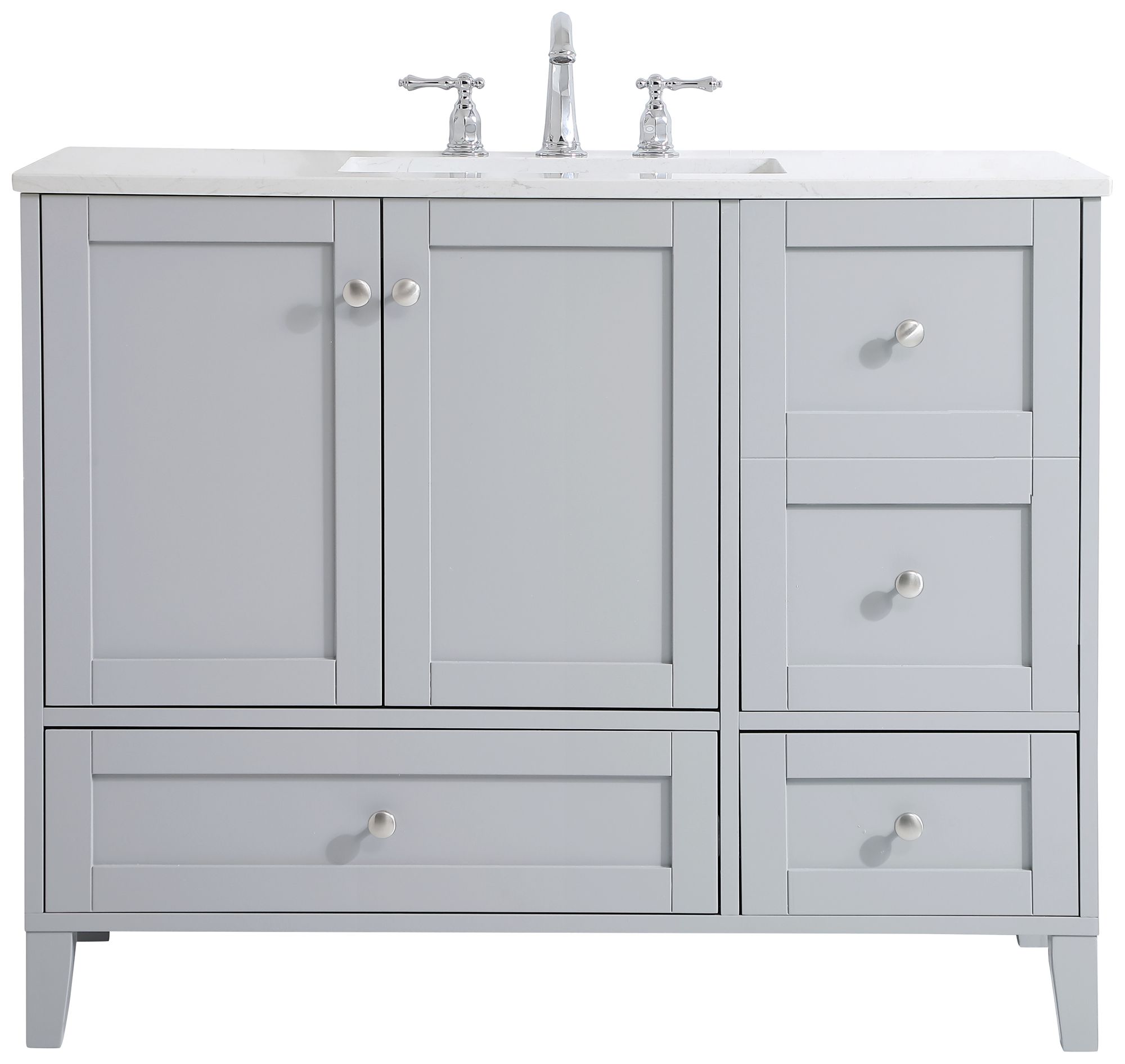 Image 2 Sommerville 42 in. Grey Bathroom Vanity With White Calacatta Quartz