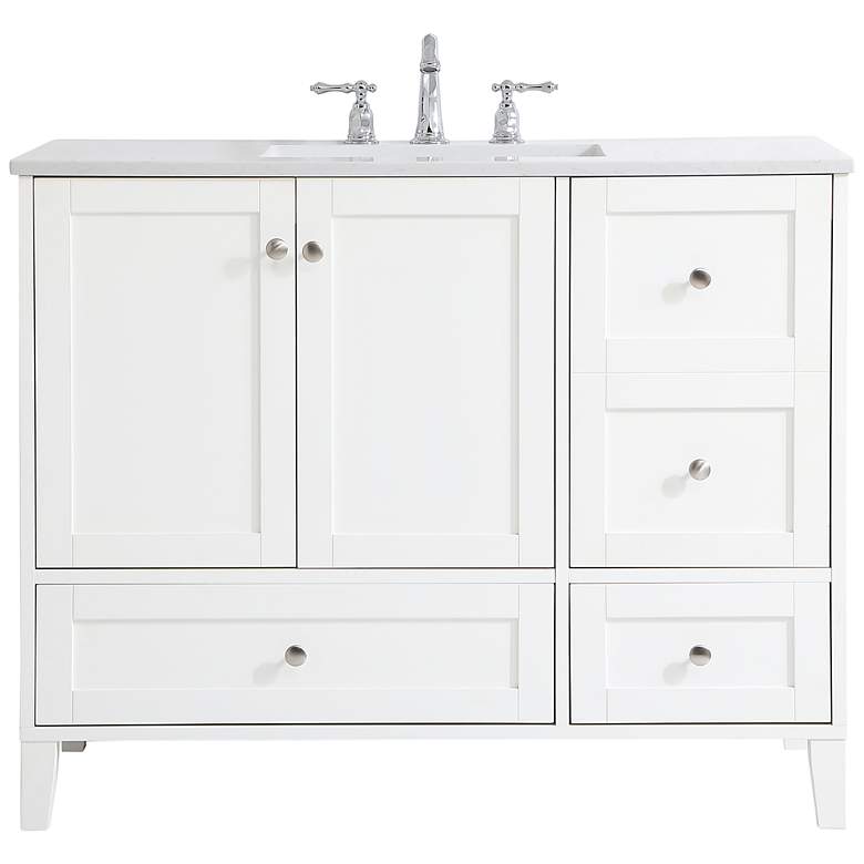 Image 2 Sommerville 42"W White 3-Drawer Single Sink Bathroom Vanity