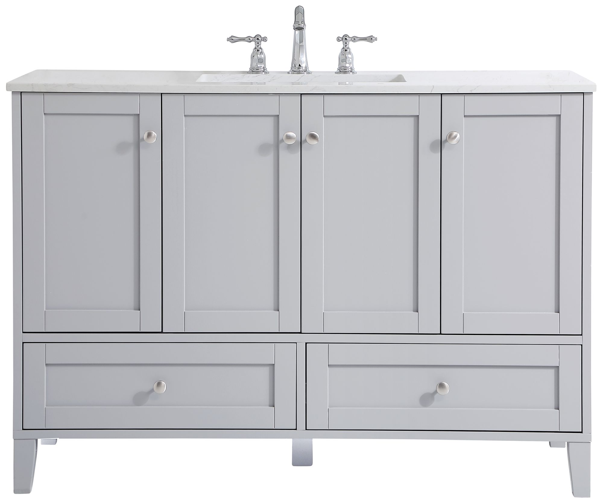 Image 2 Sommerville 48-Inch Grey Bathroom Vanity With White Calacatta Quartz