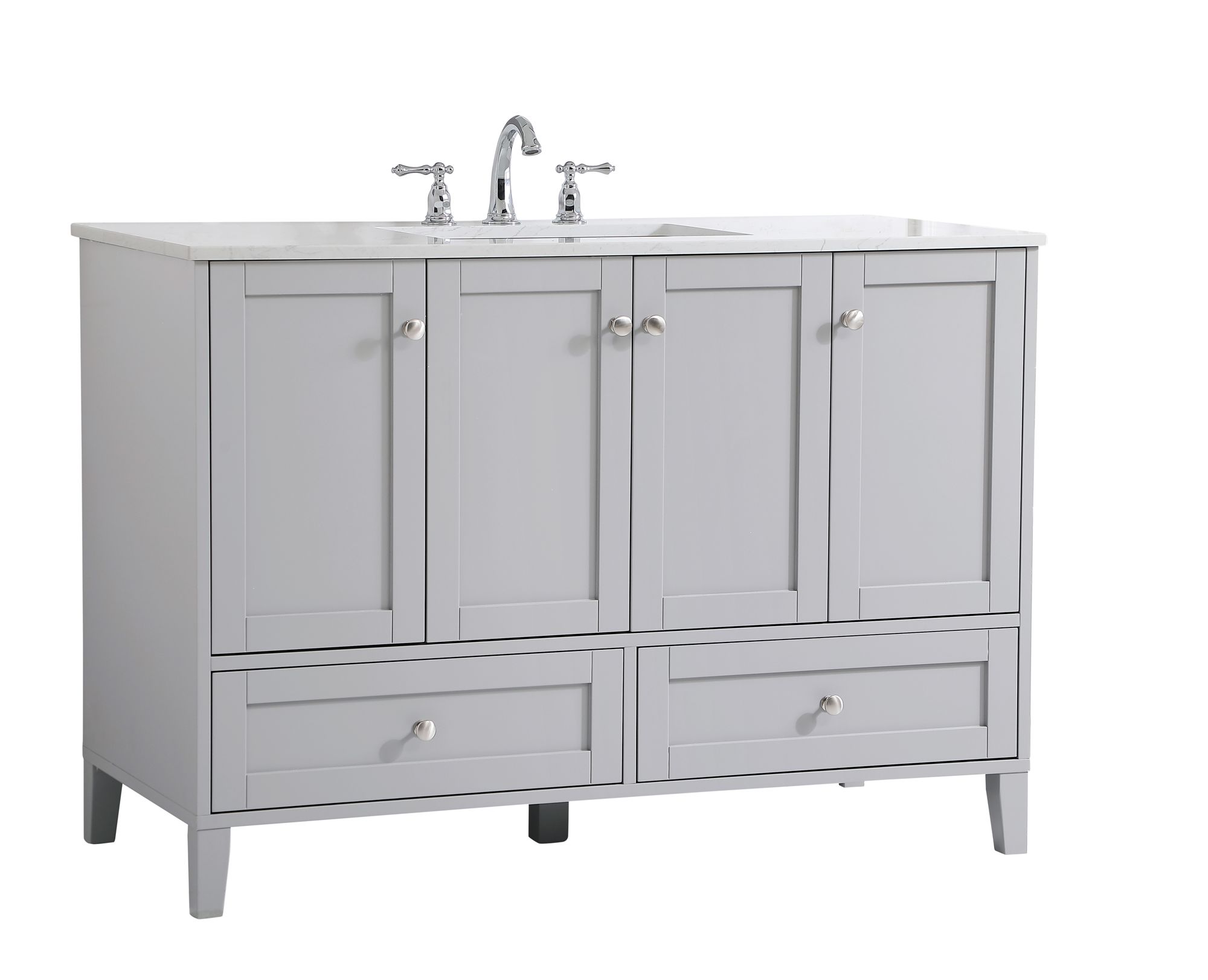 Image 3 Sommerville 48-Inch Grey Bathroom Vanity With White Calacatta Quartz more views