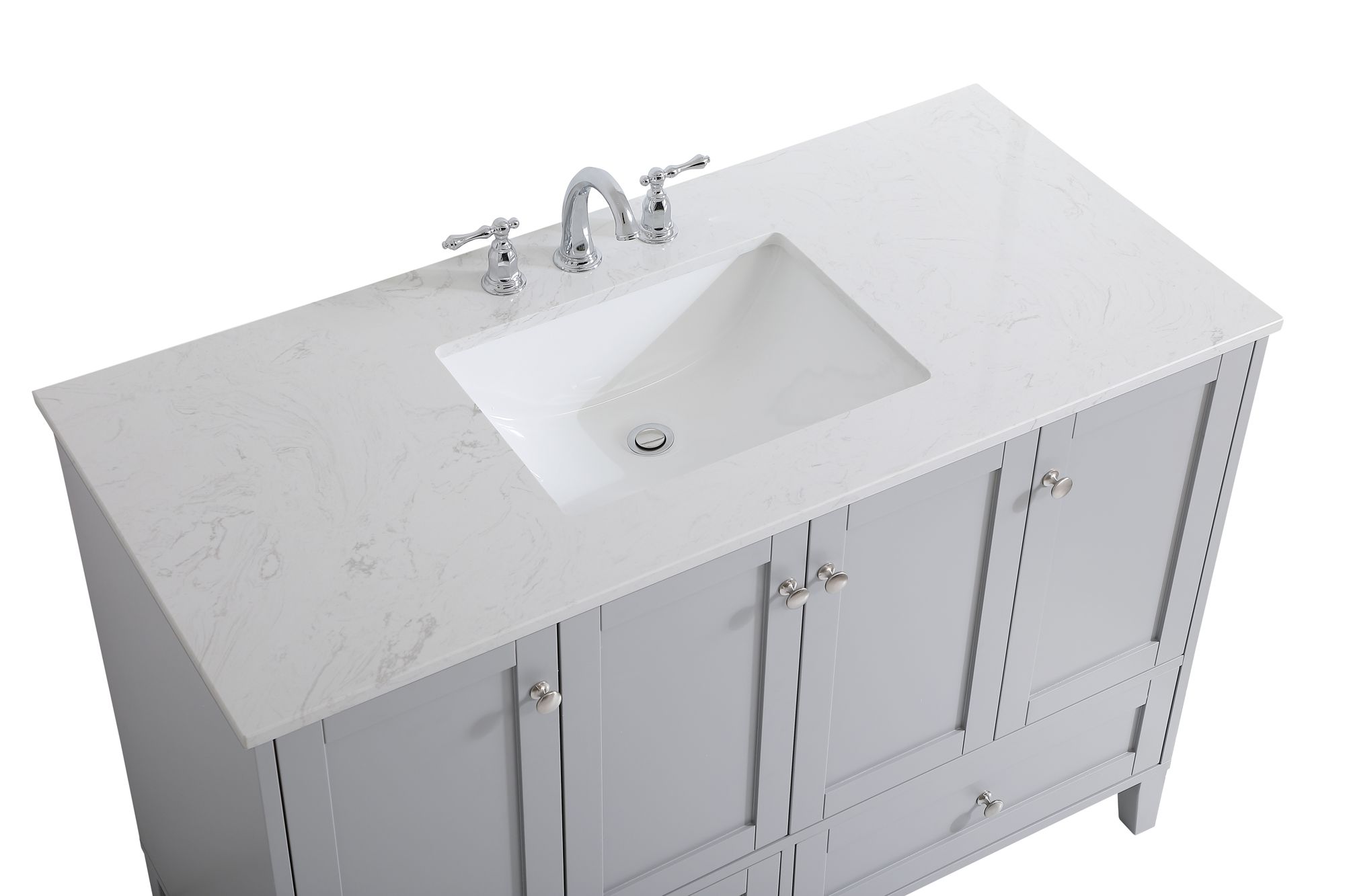 Image 5 Sommerville 48-Inch Grey Bathroom Vanity With White Calacatta Quartz more views