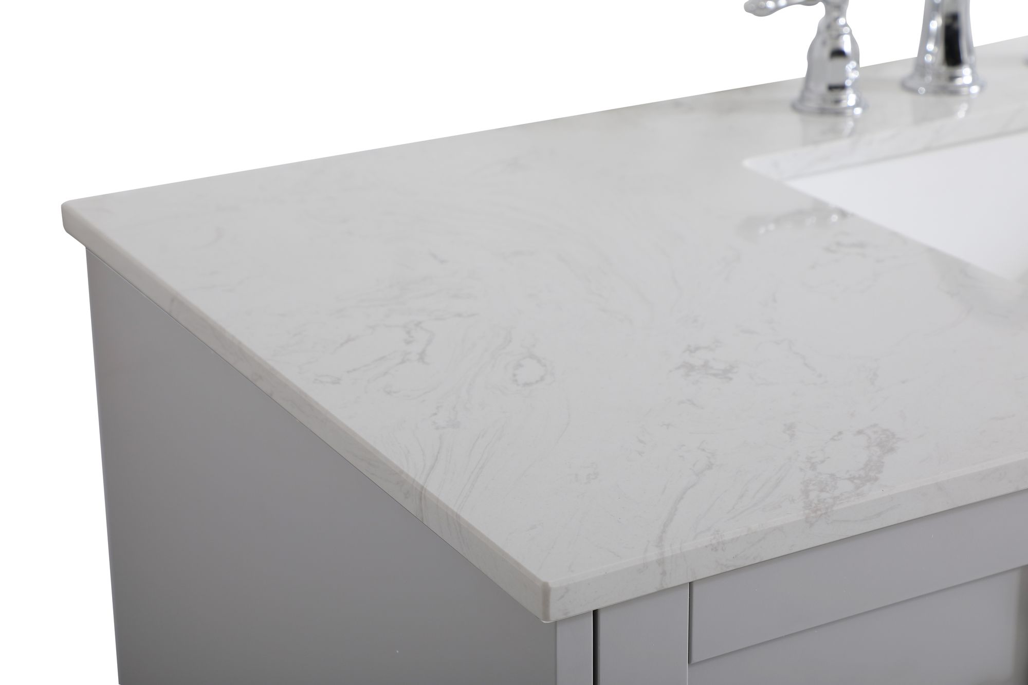 Image 6 Sommerville 48-Inch Grey Bathroom Vanity With White Calacatta Quartz more views